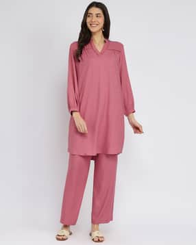 pink fort Women Tunic & Pants Co-Ord Set-picture-30