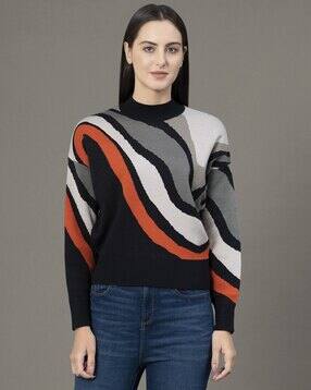 red tape Women Colourblock Pullover with Full Sleeves & Ribbed Hem-picture-16