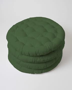 skanda fab Set of 4 Quilted Round Floor Cushions-picture-25
