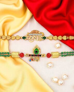 mahi Men Pack Of 2 Stone-Beaded Tie-Up Rakhi-picture-28