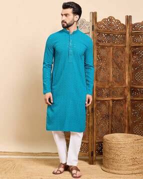 swagg india Men Embellished Regular Fit Long Kurta -picture-44