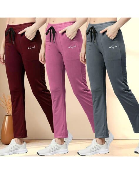 7 Threads Women Pack of 3 Straight Fit Track Pants