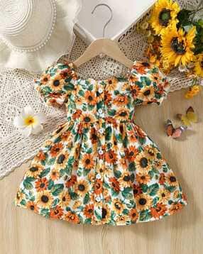 Girls Floral A-Line Dress-image-34