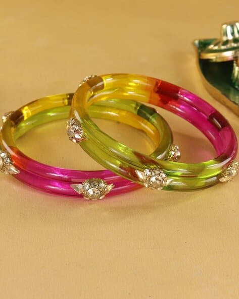 NMII Women Set of 2 Embellished Bangles