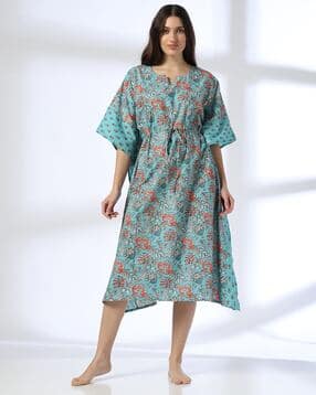 Women Floral Print Cotton Kaftan
