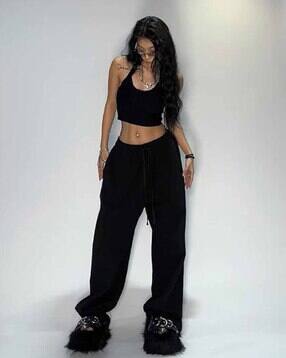 outzidr global Women Wide-Leg Track Pants with Insert Pockets-picture-28