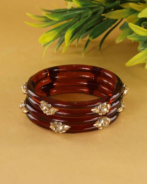 NMII Women Set of 4 Embellished Bangles