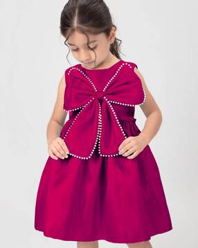 Girls Embellished A-Line Dress
