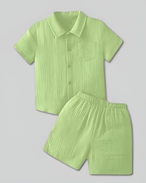 fastdeal x ag Boys Patterned Shirt & Shorts Set-picture-36