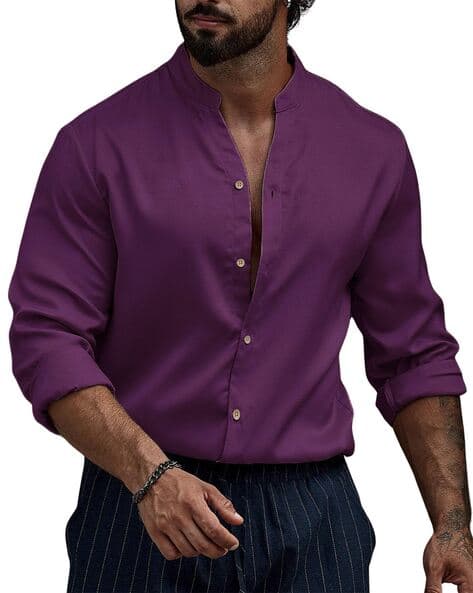 Indo Men Regular Fit Satin Shirt
