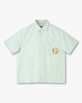 Boys Ws50 Striped Boxy Fit Shirt with Patch Pocket