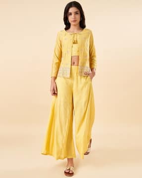 akkriti by pantaloons Women Embroidered 3-Piece Co-Ord Set-picture-12