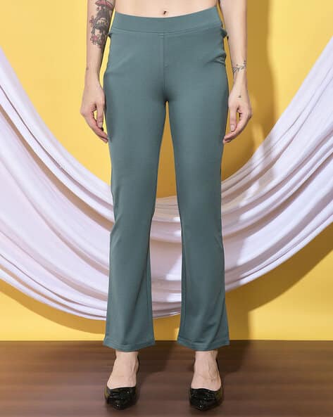 FFU Women Slim Fit Flat-Front Trousers