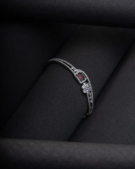 KAYRAH Women Stone-Studded Cuff Bracelet