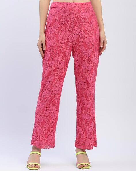 MADAME Women Lace Relaxed Fit Pants