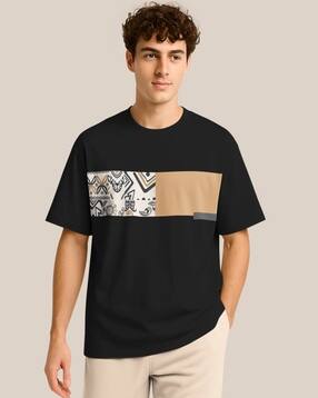 bullmer Men Graphic Print Oversized Fit Round-Neck T-Shirt-picture-32