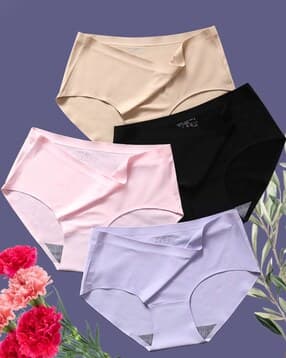 curvex Pack of 4 Seamless High-Rise Hipster Panties-picture-37