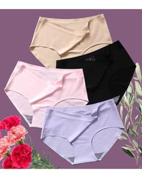 curvex Pack of 4 Seamless High-Rise Hipster Panties-picture-14