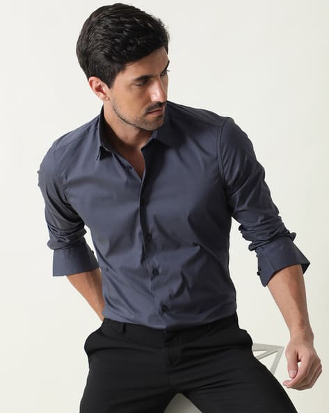 Rare Rabbit Slim Fit Shirt with Spread-Collar