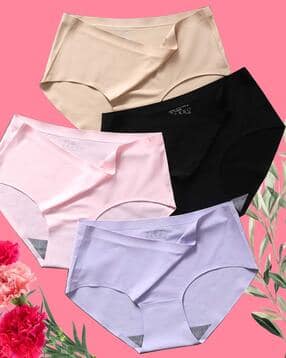 curvex Pack of 4 Seamless High-Rise Hipster Panties-picture-18