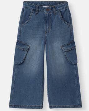 Girls Light-Wash Relaxed Jeans-image-5