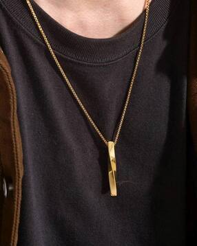 designs & you Men Twisted Bar Shaped Pendant Necklace-picture-27