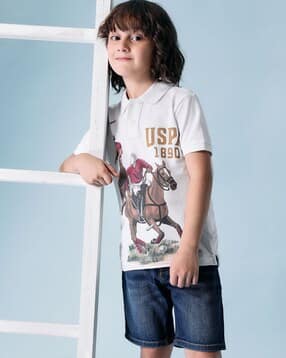 u.s. polo assn. Boys Graphic Print Regular Fit Polo T-Shirt-picture-26