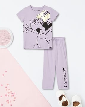 max Girls Minnie Mouse Print Sleepwear Set-picture-37