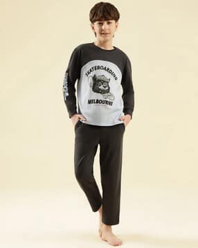 li'l tomatoes Boys Graphic Print T-Shirt & Pants Set-picture-11
