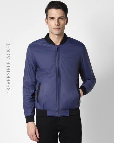 PETER ENGLAND Men Regular Fit Harrington Reversible Jacket
