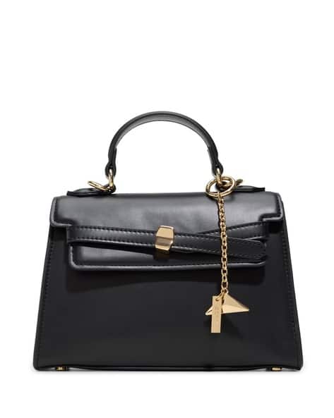 ALDO Women Satchel Bag with Detachable Strap & Metal Accent