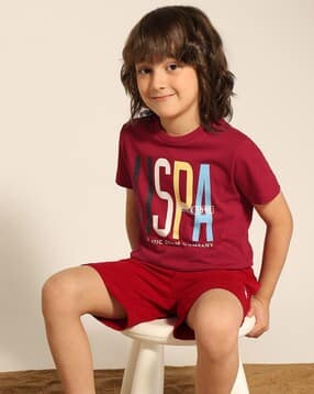 u.s. polo assn. Boys Typographic Print Regular Fit Crew-Neck T-Shirt-picture-47