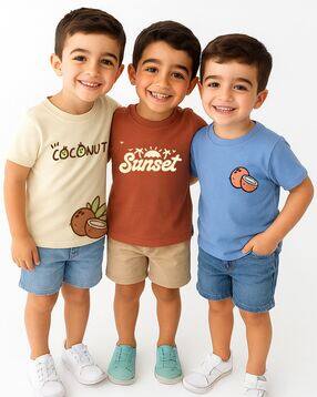 nauti nati Pack of 3 Boys Graphic Print T-Shirts-picture-13