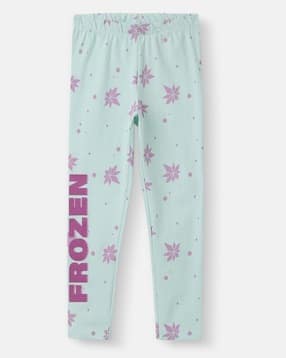 nauti nati Girls Typographic Print Leggings with Elasticated Waist-picture-48