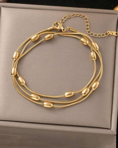 Jewels galaxy Women Triple Strand Link Bracelet