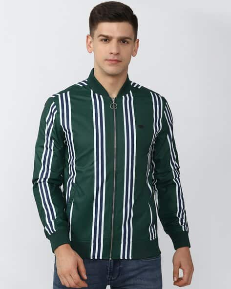 PETER ENGLAND Men Striped Regular Fit Harrington Jacket