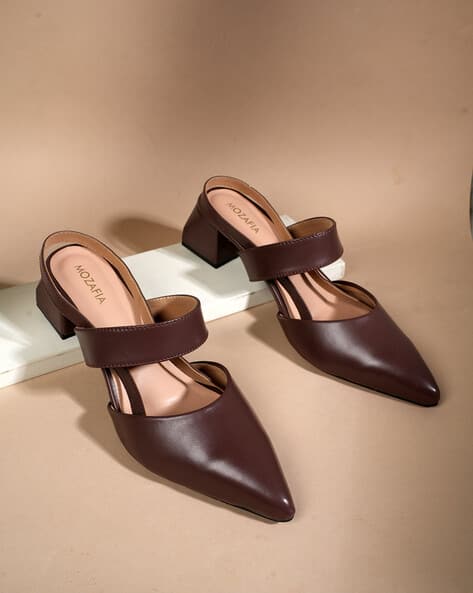 MOZAFIA Women Slip-On Chunky Heeled Sandals