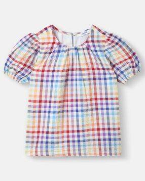 nauti nati Girls Checked Regular Fit Top-picture-32