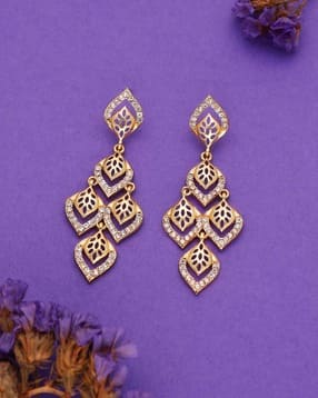 brado jewellery Women Gold-Plated Stone-Studded Danglers Earrings-picture-10