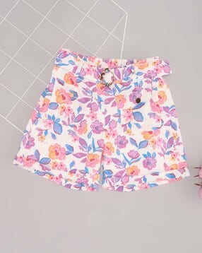pantaloons junior Girls Floral Print Regular Fit Cargo Shorts-picture-29