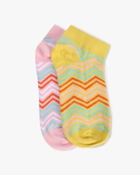 Women Pack of 2 Striped Ankle-Length Socks-image-29