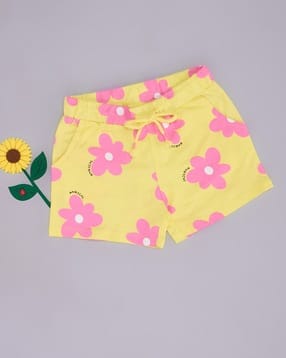 Girls Floral Print Regular Fit City Shorts-image-5