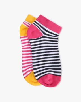 Women Pack of 2 Striped Ankle-Length Socks-image-30