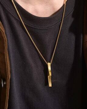 jewels galaxy Men Gold-Plated Pendant with Chain-picture-30