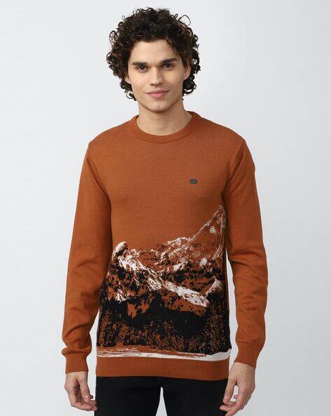 PETER ENGLAND Men Printed Round-Neck Sweatshirt
