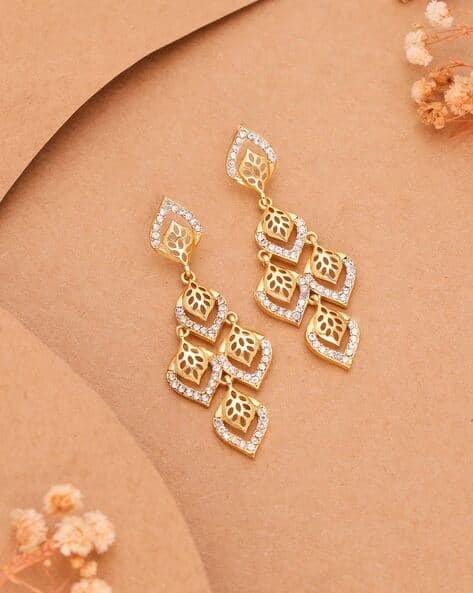BRADO JEWELLERY Women Gold-Plated Stone-Studded Earrings