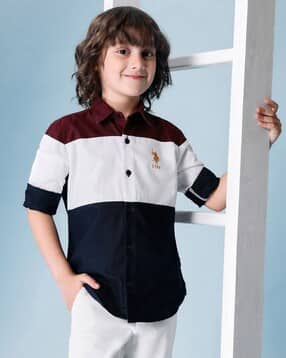 u.s. polo assn. Boys Regular Fit Shirt with Spread Collar-picture-21