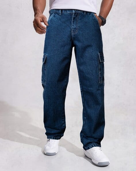 JB JUST BLACK Men Acid-Washed Baggy Jeans