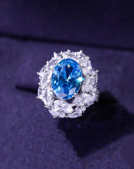 Jewels galaxy Women Silver Plated American Diamond Rings