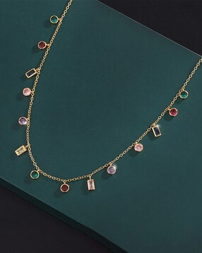 jewels galaxy Women Multi-Color Anti Tarnish Gold Plated Necklace-picture-22